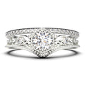 Antique Art Deco 2.00 Carat Round Cut Diamond Moissanite Engagement Ring in 10k Solid White Gold F13662