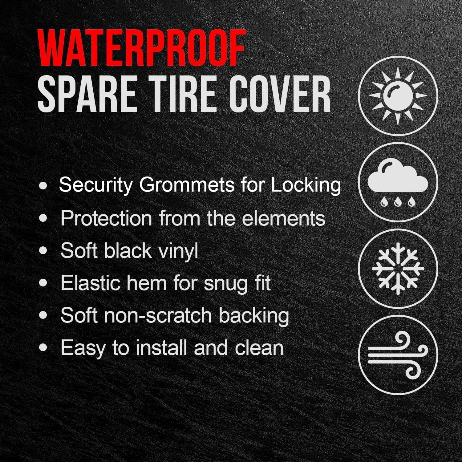Black 28 Inch Tire Covers L8459