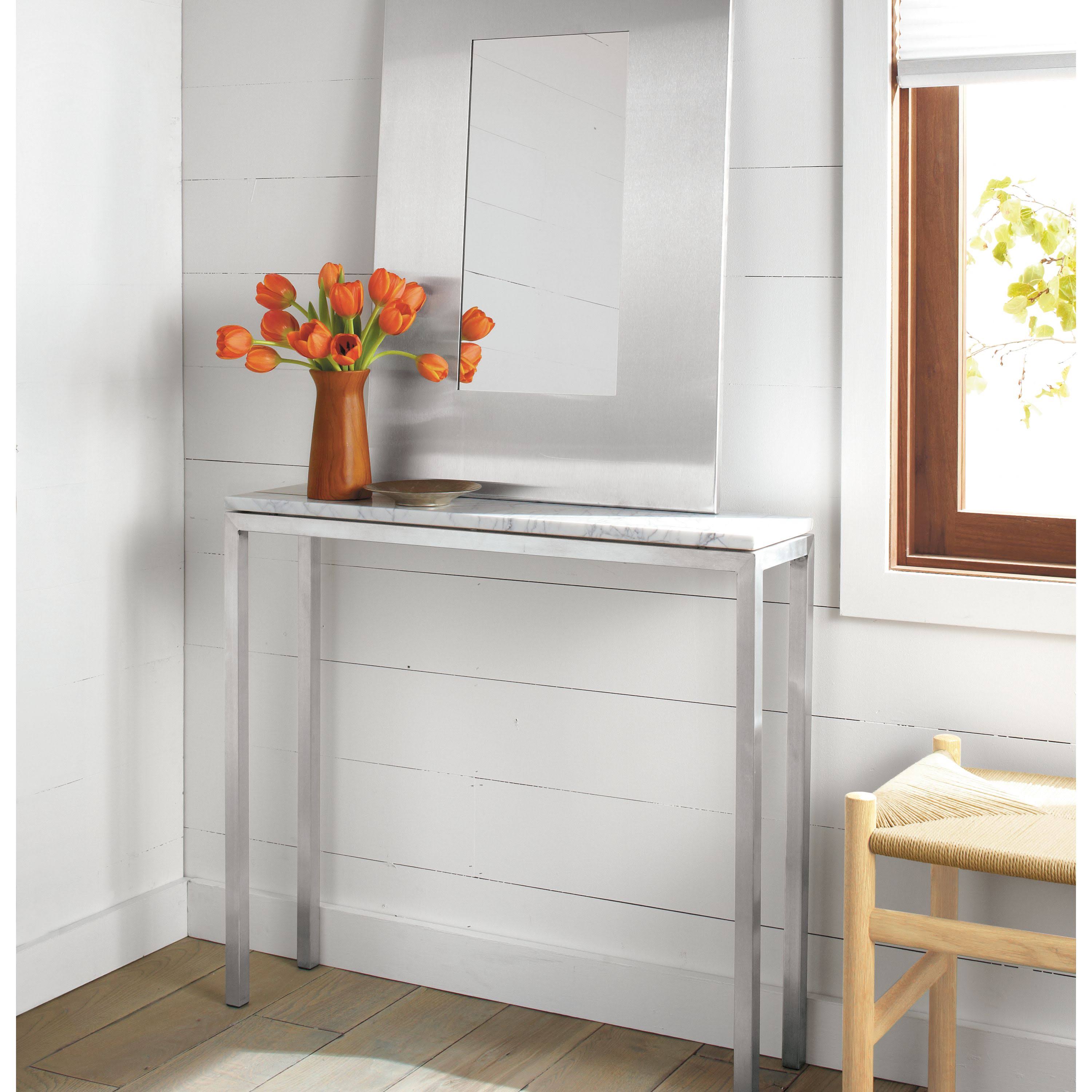 White Parsons Console Table with Quartz Top G39491