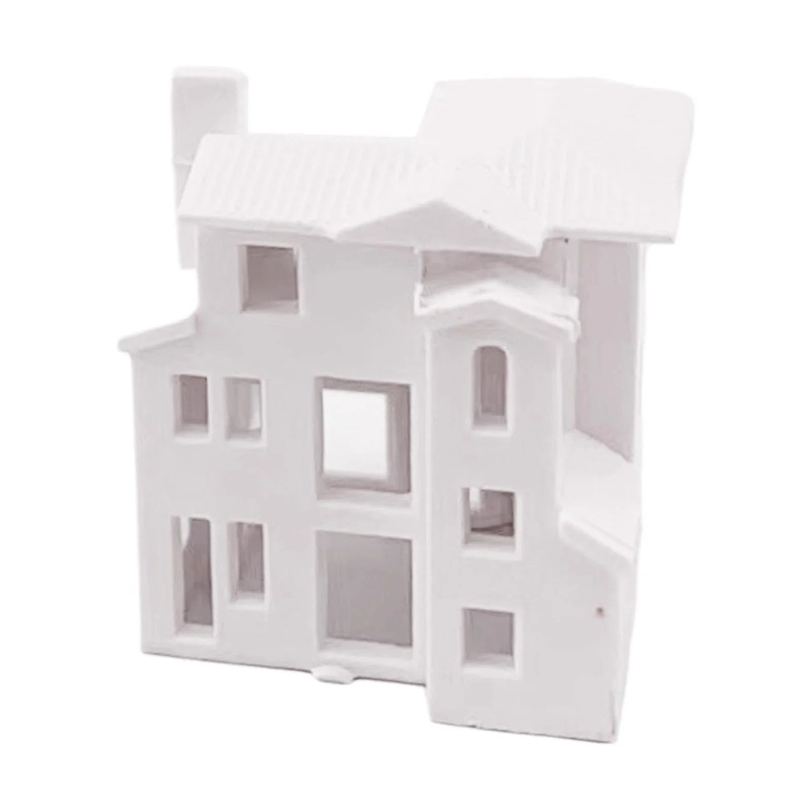 Miniature Dollhouse Scenes Building Train Unpainted House Decoration P2018