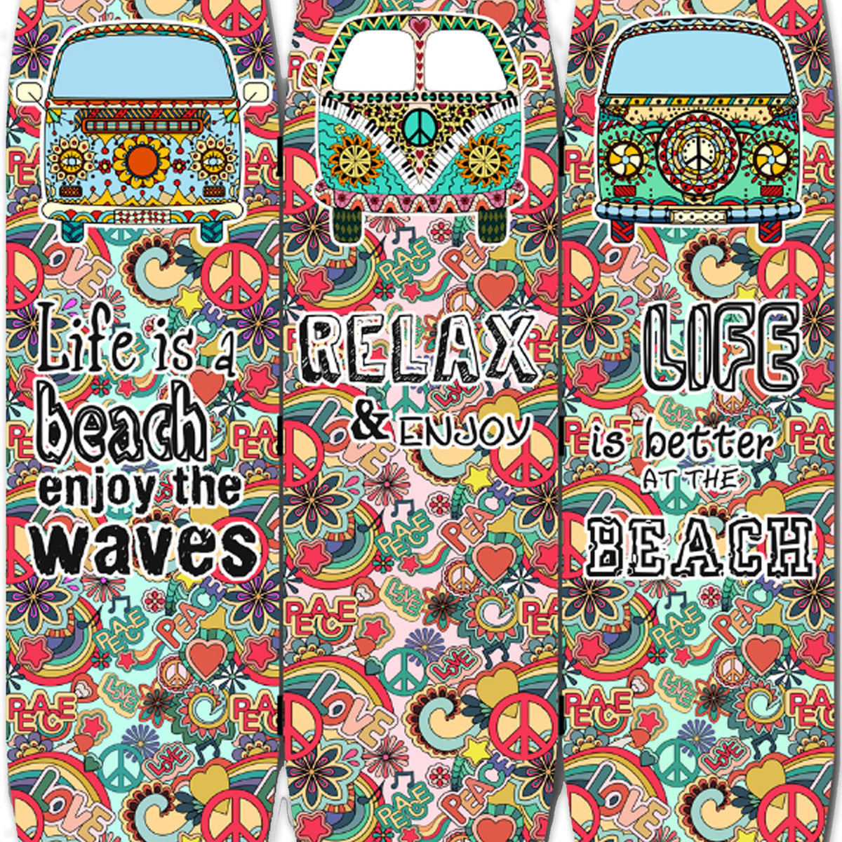 Multicolor 3 Panel Surfboard Shaped Room Divider T547