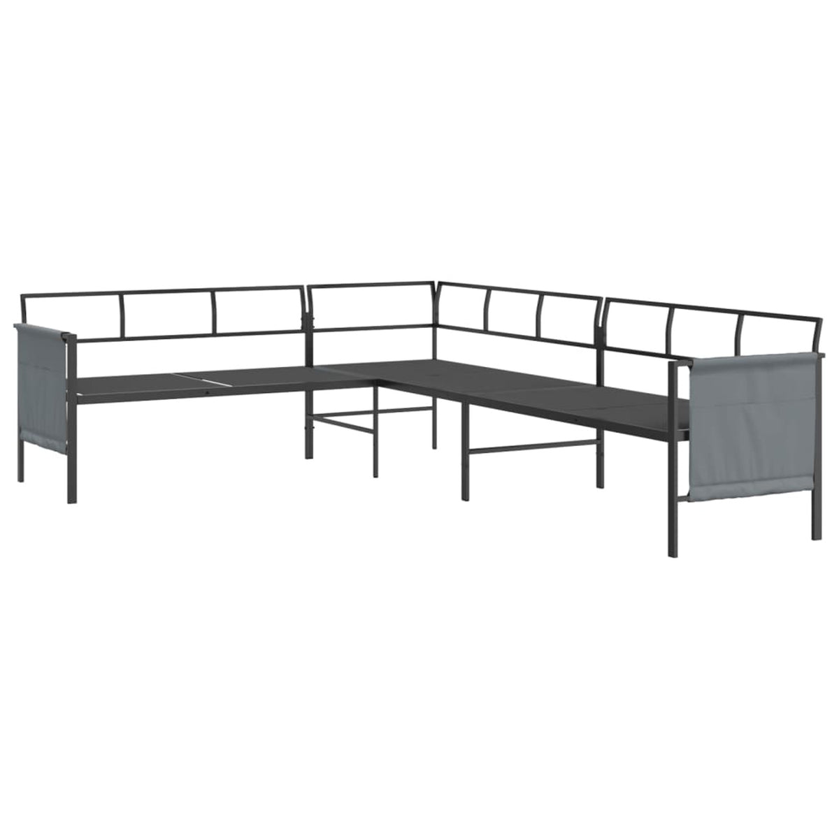 Anthracite Steel and Textilene Patio Corner Sofa M21843