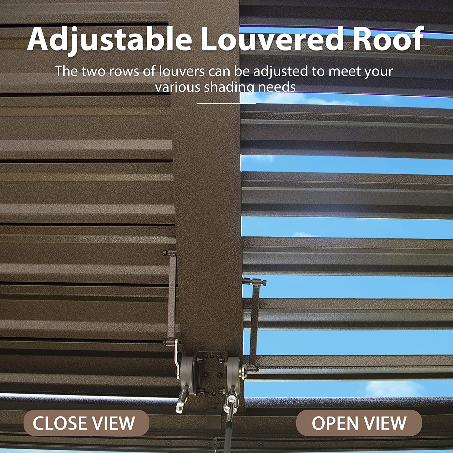 Louvered Pergola with Mosquito Netting R6791