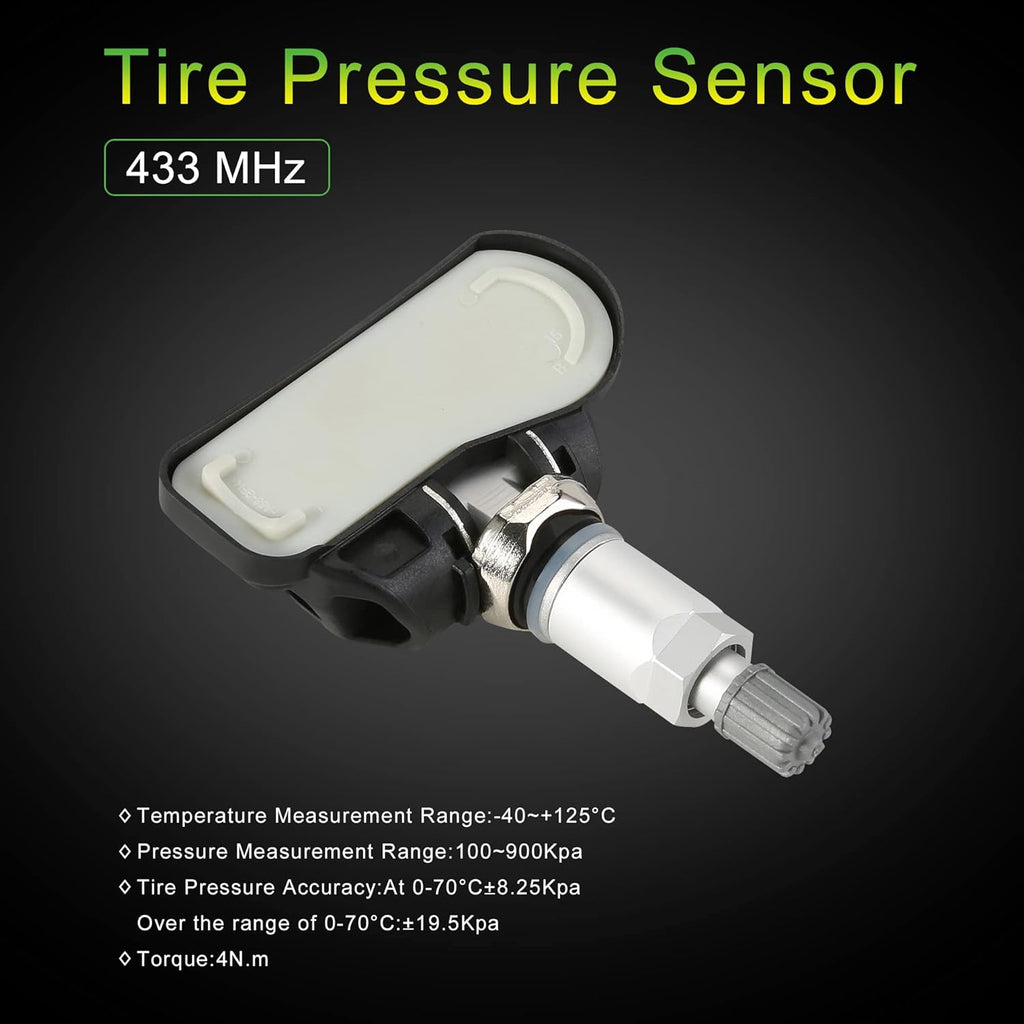 TPMS Sensor 433MHz Tire Pressure Sensor Replacement (4PCS) X3185