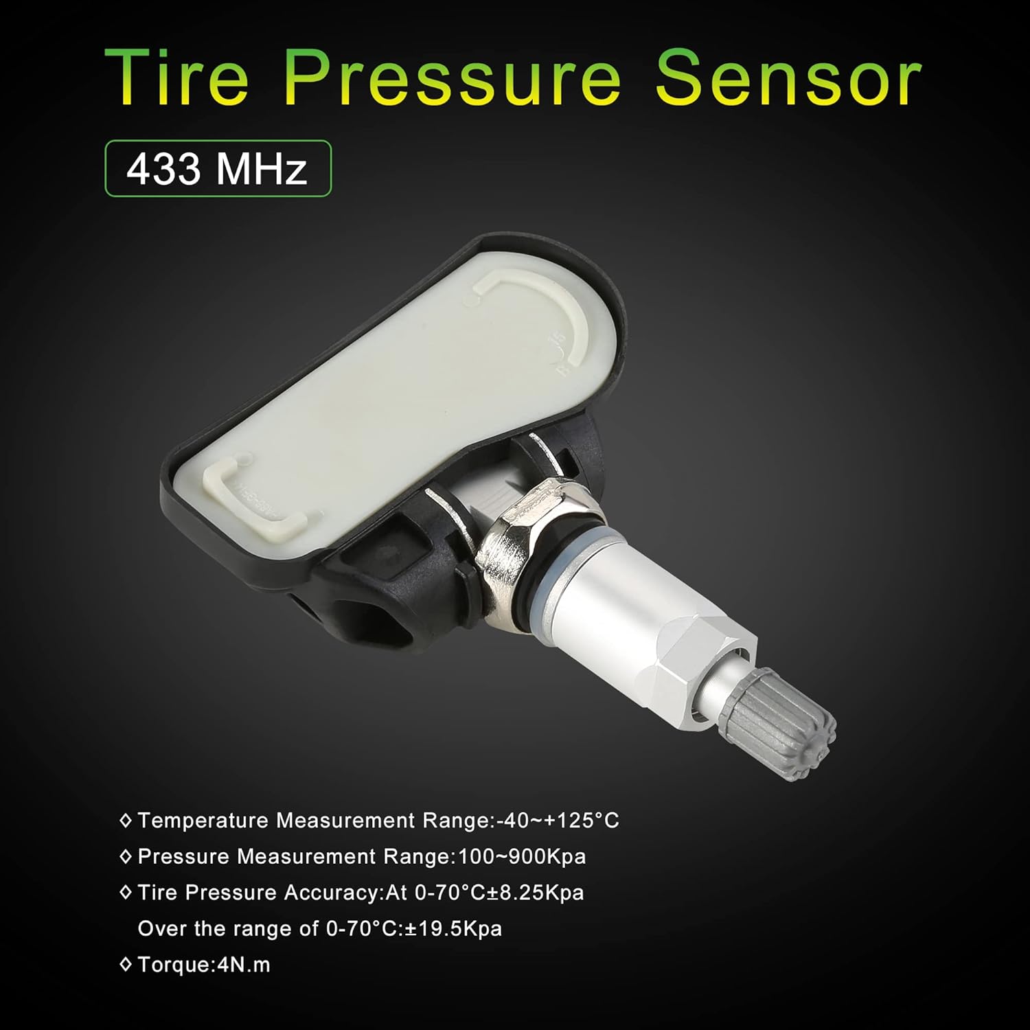 TPMS Sensor 433MHz Tire Pressure Sensor Replacement (4PCS) X3185