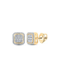 10kt Yellow Gold Mens Diamond Square Earrings 5/8 Cttw Y347