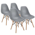 Gray Set of 4 Beech Wood Dining Chairs G5368