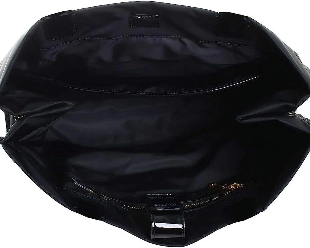 Black Patent Tote Bag O706