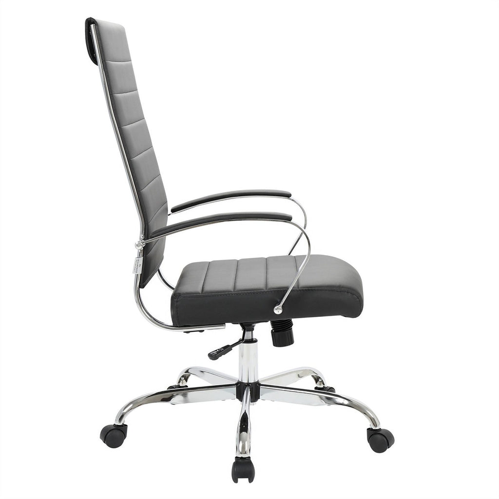 Black Leather High-Back Swivel Office Chair V6768