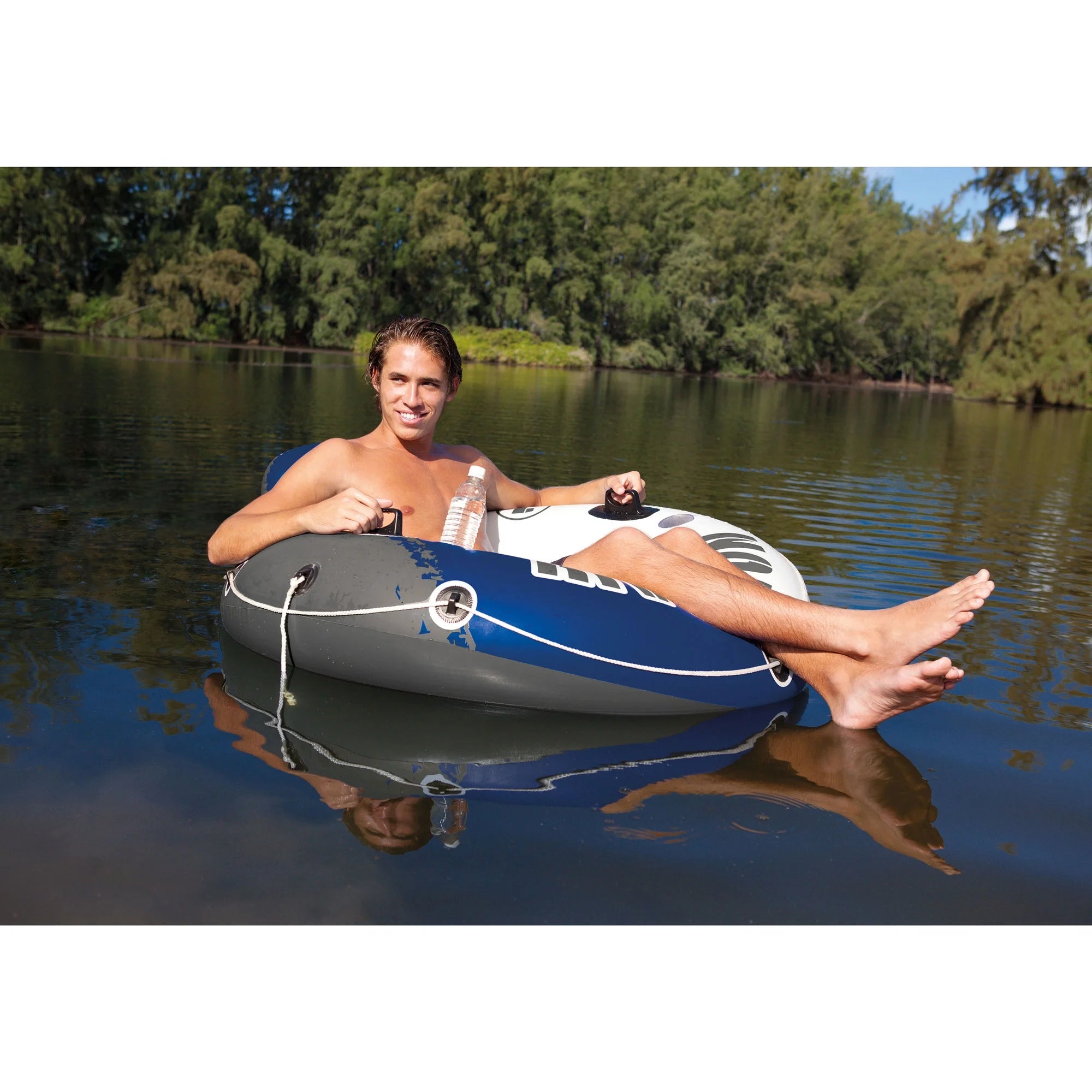 Inflatable 2 Person Raft with 1-Person Inflatable Tube (2 Pack) T4962
