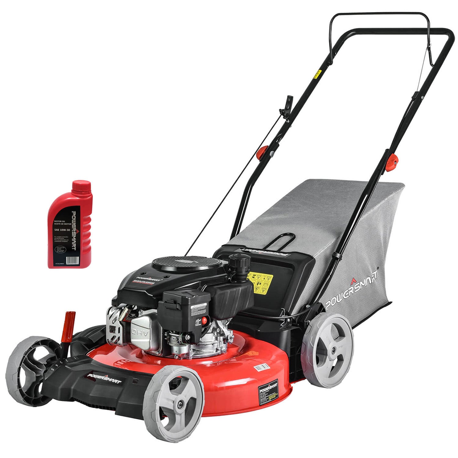 21-Inch 144cc 3-in-1 Walk-Behind Push Lawn Mower with Rear Bag J250382