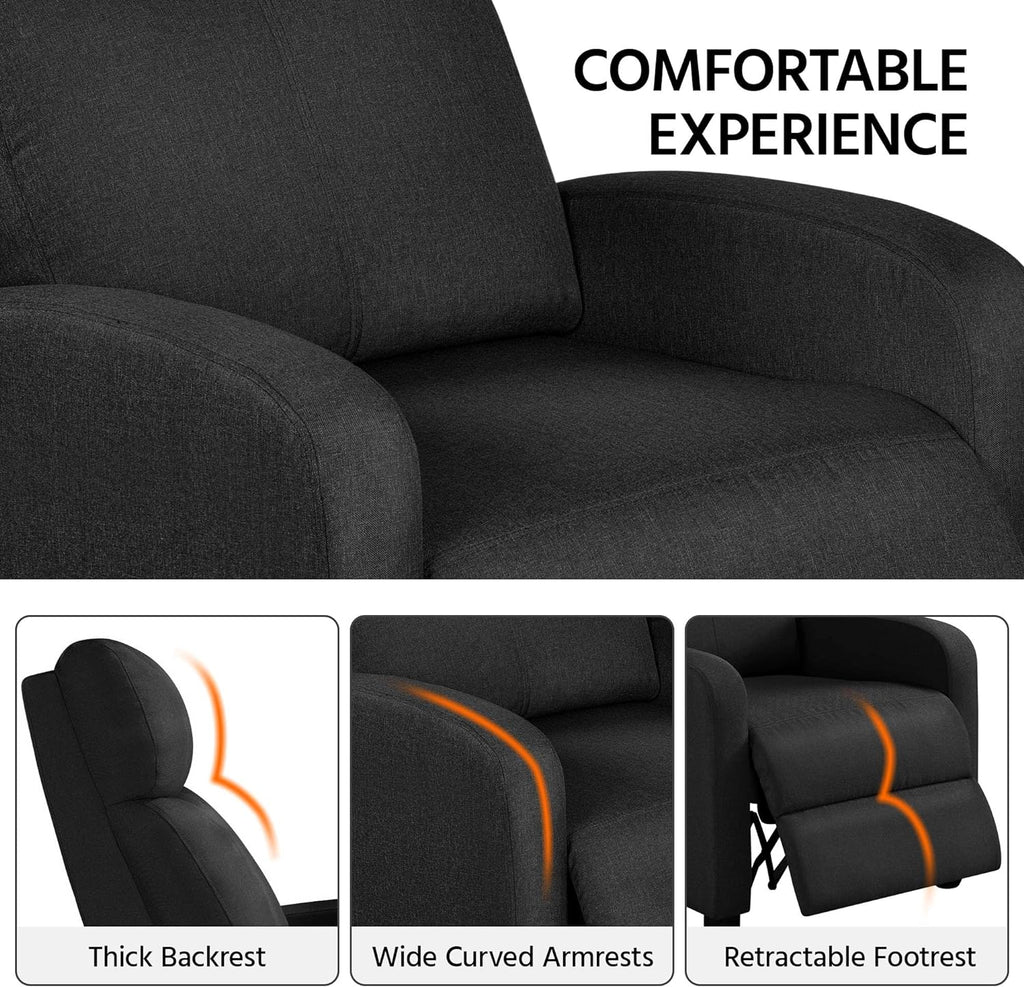2-Seat Fabric Pushback Recliner Chair with Thick Seat Cushion V924