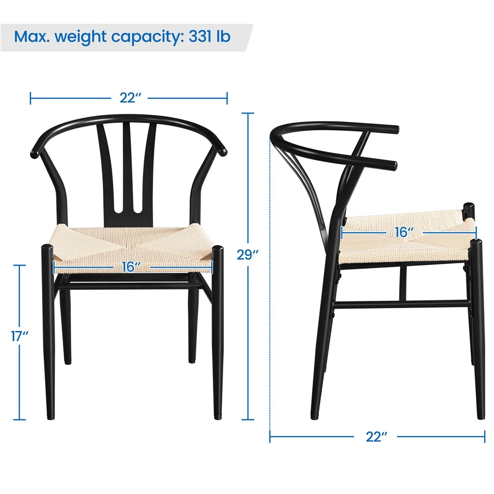 Set of 2 Black Weave Arm Chairs B872