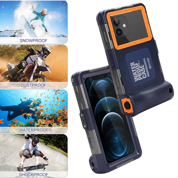Waterproof Protective Case for Phones Up to 6.9 Inch with Lanyard M2887
