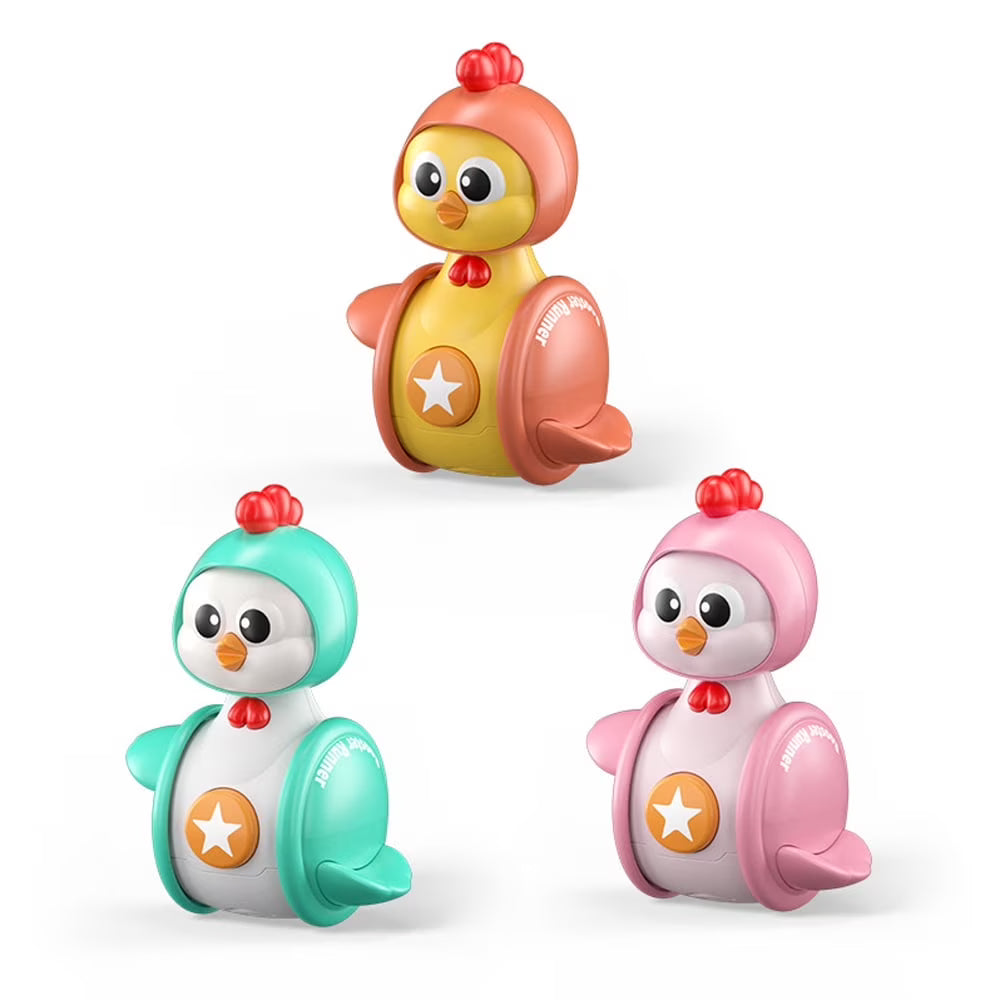 3Pcs Musical Cartoon Tumbler Toys for Baby Toddlers W7432