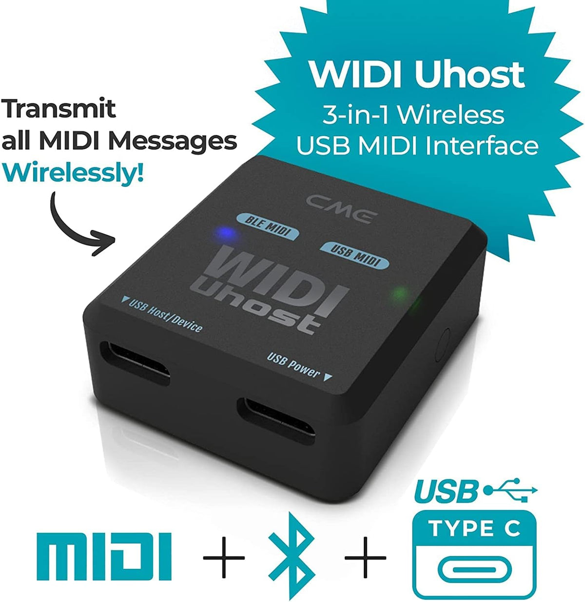 Bluetooth MIDI Adapter for 5-PIN DIN MIDI, Pack of 2 D190