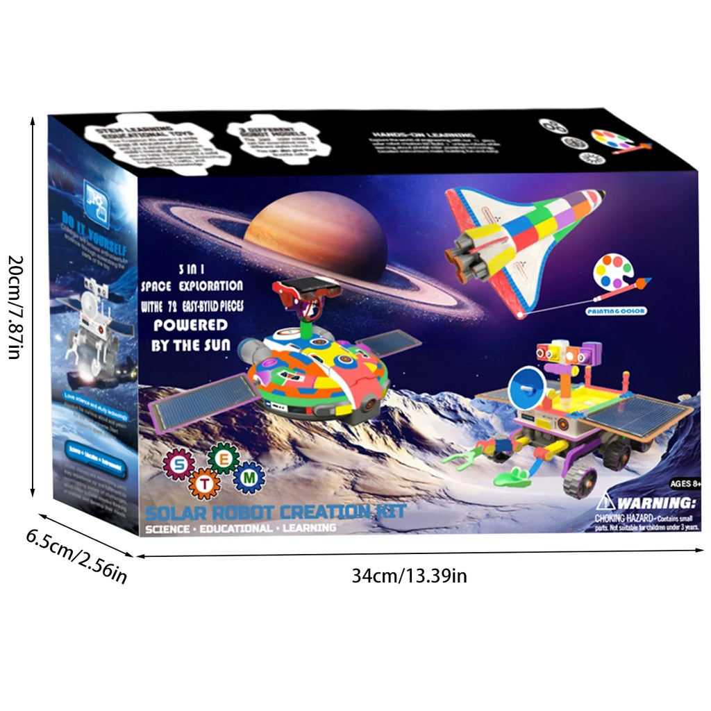 3 In 1 Solar Robot Kit with Paints and Paintbrush DIY Science Experiments Toy S782140
