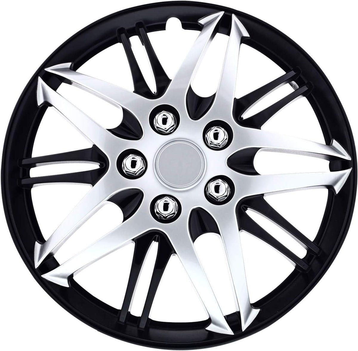 Chrome On Black Wheel Covers, Set of 4, 15" H46941
