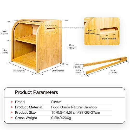Bamboo 2 Layer Rolltop Bread Box M212