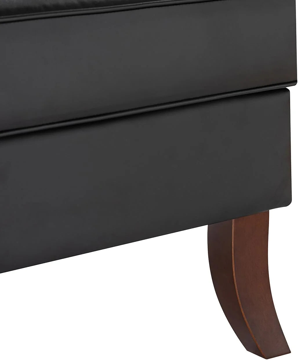 Black Faux Leather Wingback Accent Chair with Nailhead Trim K42694