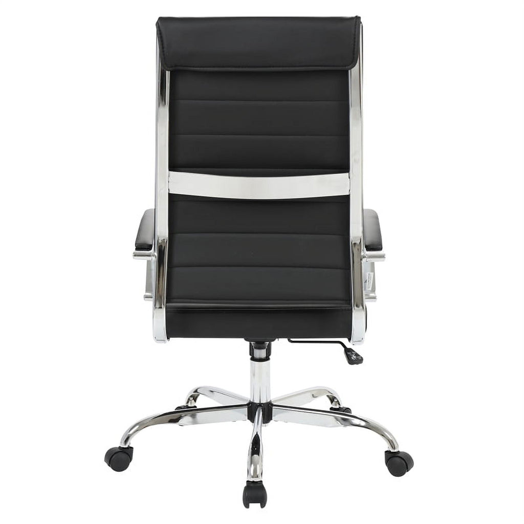 Black Leather High-Back Swivel Office Chair V6768