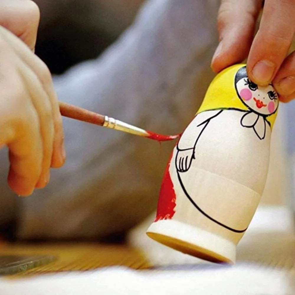 5pcs Unpainted Wooden Matryoshka Doll DIY Toy J1008