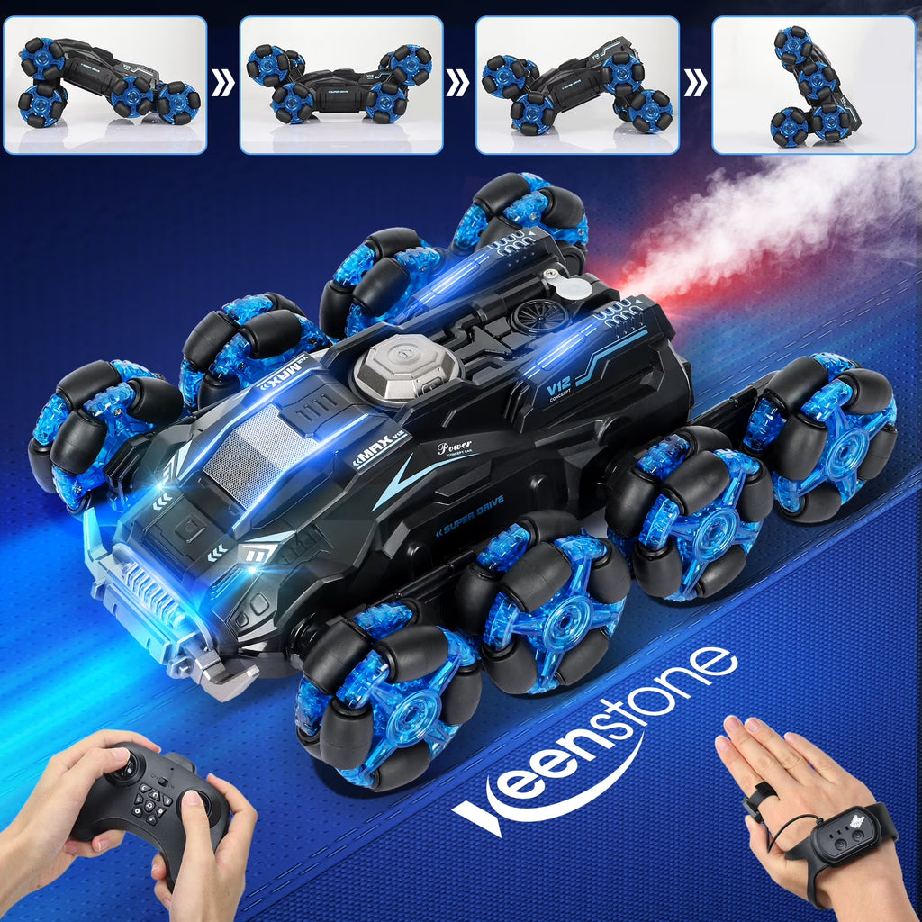 Blue Eight Wheel Remote Control Stunt Car C516