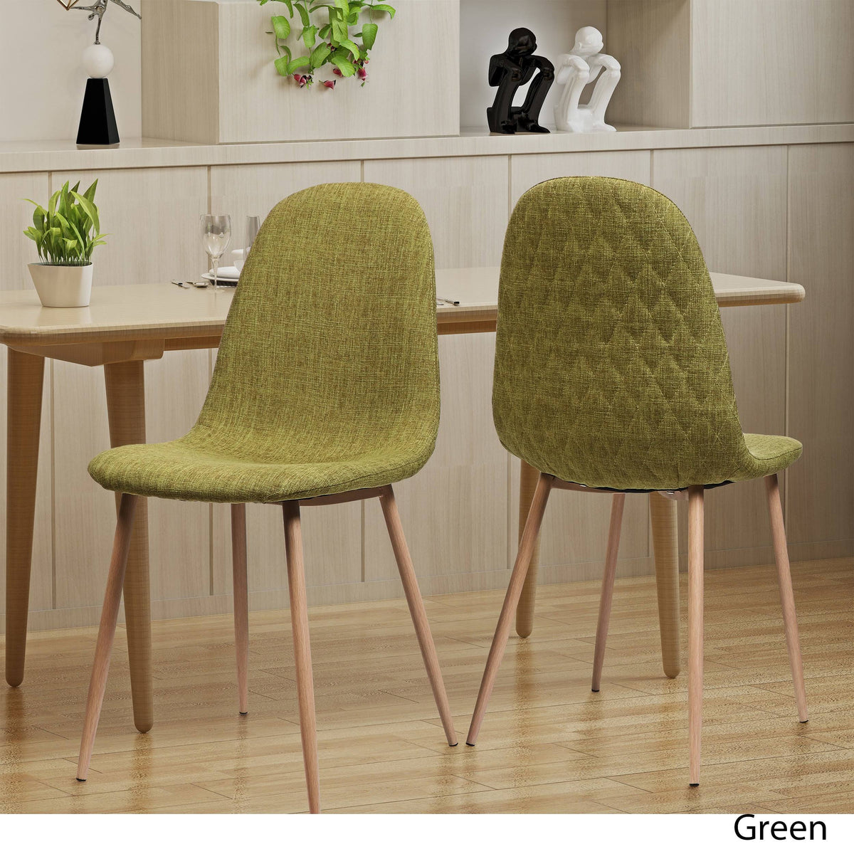Green Fabric Dining Chair Set of 2 M79282