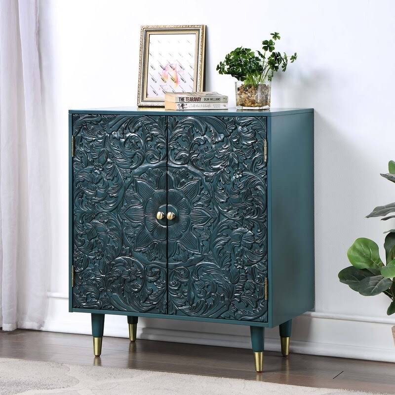 Solid Wood 2-Door Accent Cabinet Storage Shelf G881527