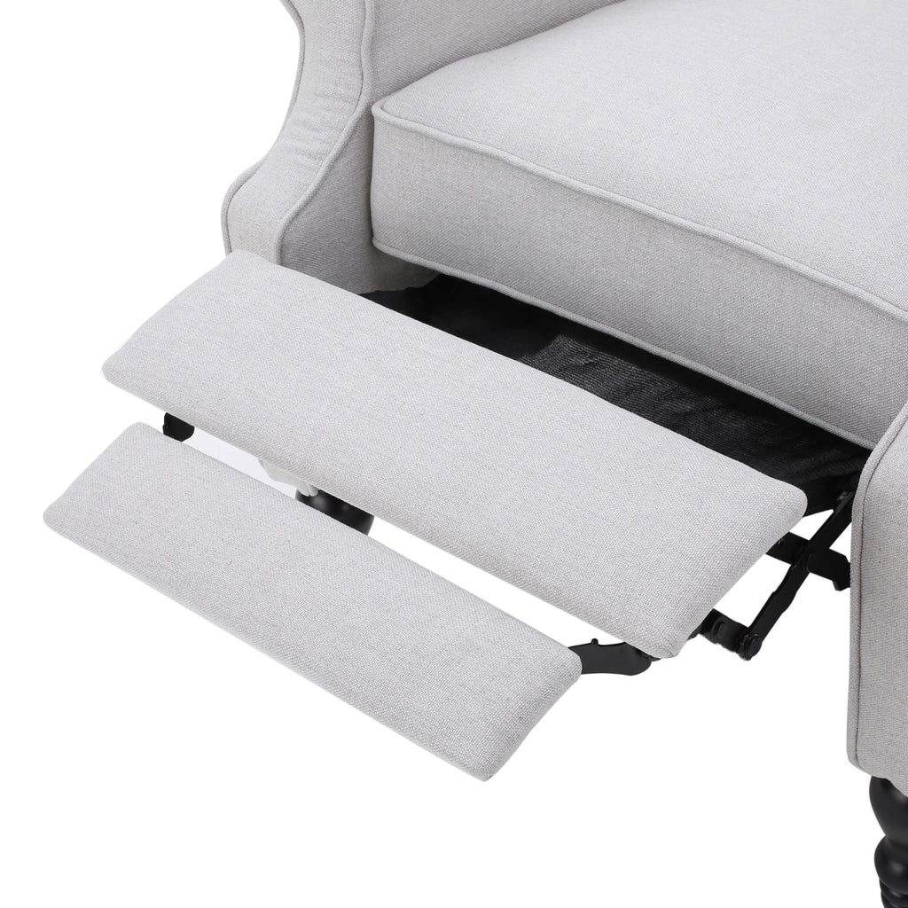 Light Gray Fabric Pushback Recliner, Set of 2 T6711
