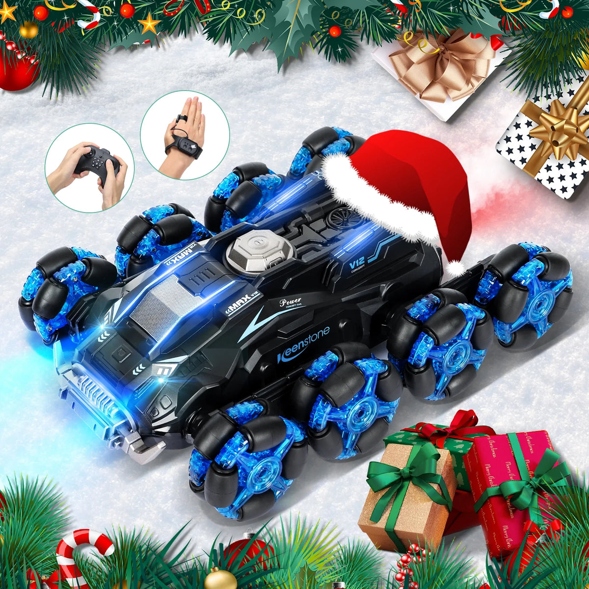 Blue Eight Wheel Remote Control Stunt Car C516