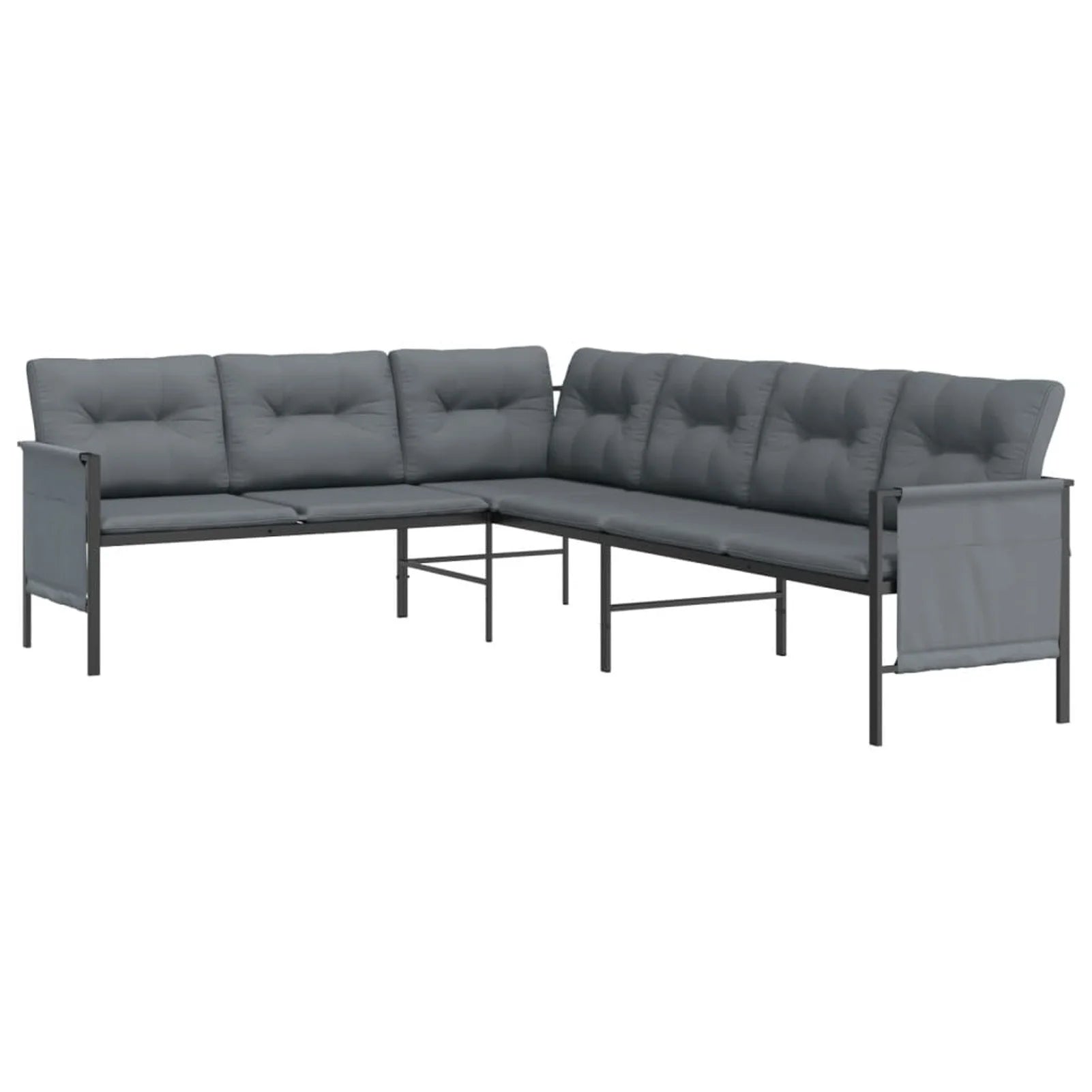 Anthracite Steel and Textilene Patio Corner Sofa M21843