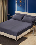 King Charcoal Purple 100% Organic Silk Fitted Sheet P125726