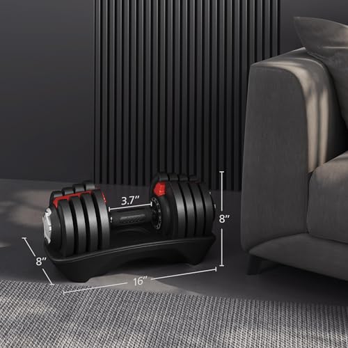 Adjustable Dumbbell Set 40LB/52.5LB/90LB with Anti-Slip Handle D38528