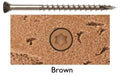 10 x 2-1/2 Stainless Steel Deck Screws, Brown Flat Head, T-25 Star Drive Z20145