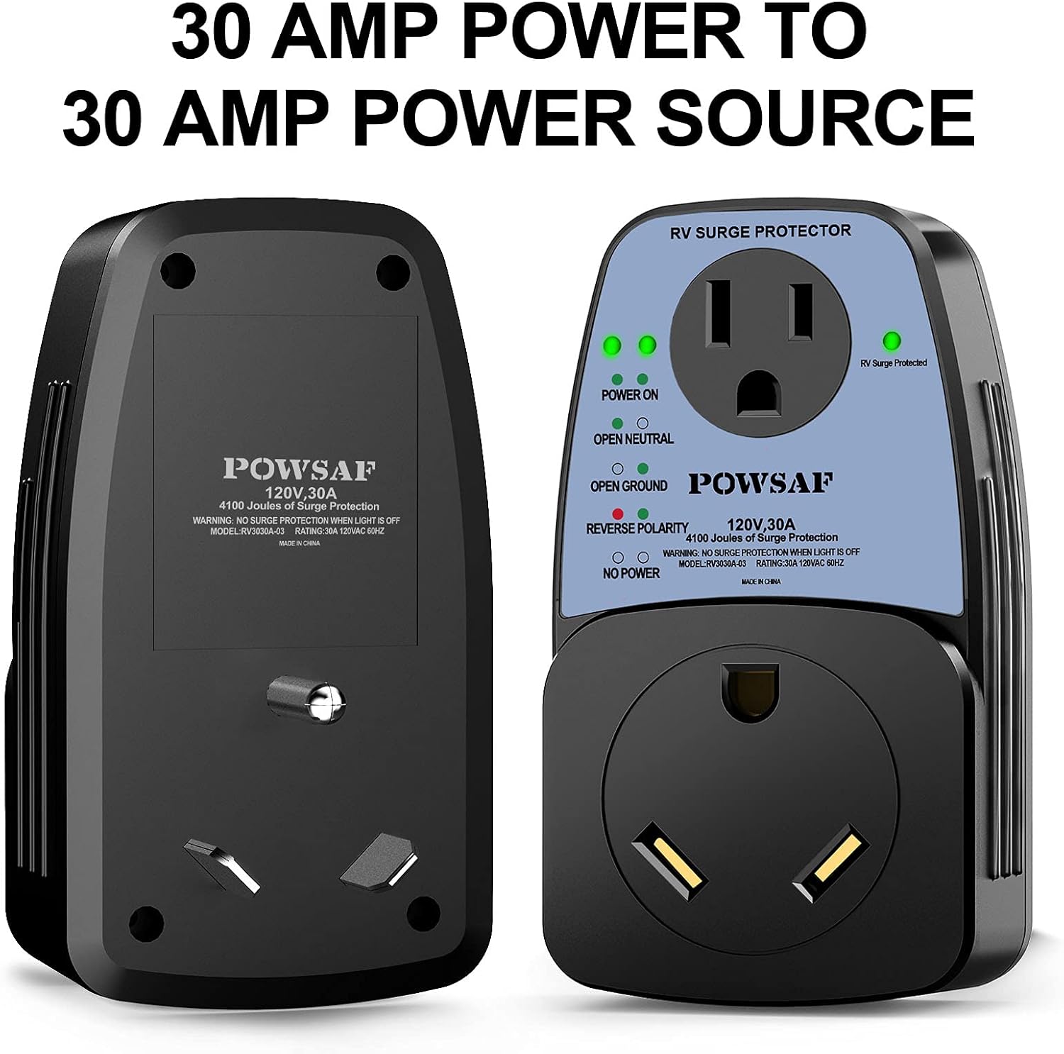 RV Surge Protector, 30 Amp Male to 30 Amp Female and 15 Amp Female R817505