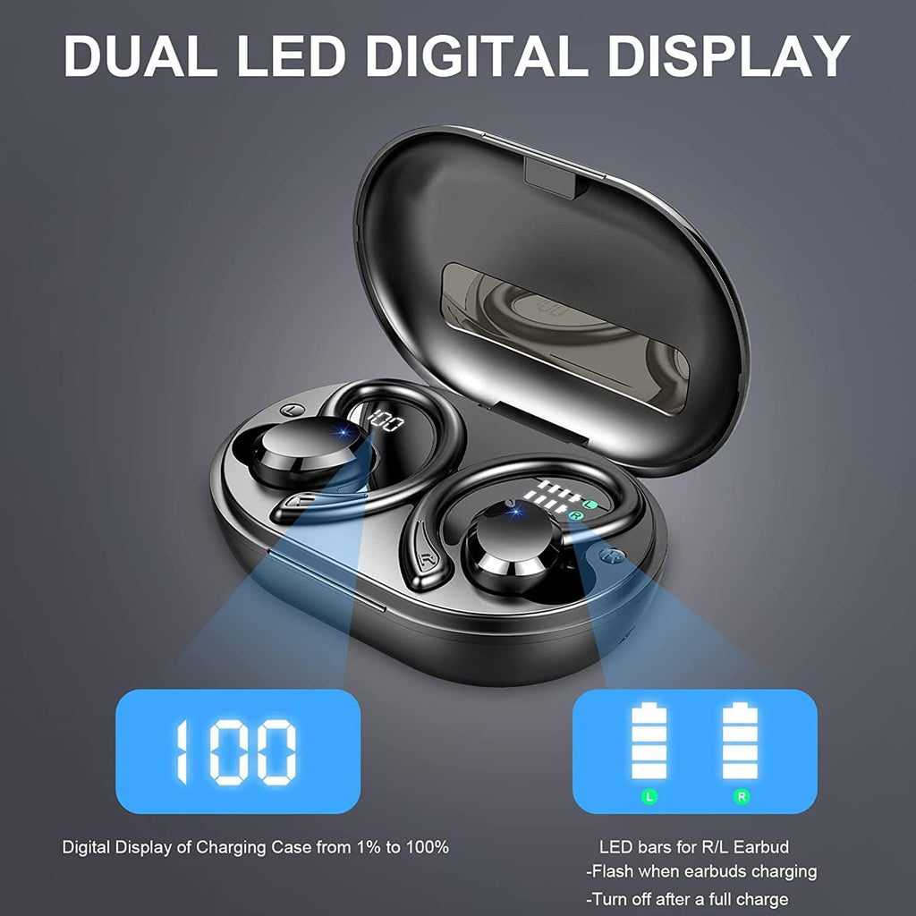 Wireless Bluetooth 5.1 Earbuds with Earhooks, IP7 Waterproof, 48H Playtime, Pack of 2 V214998