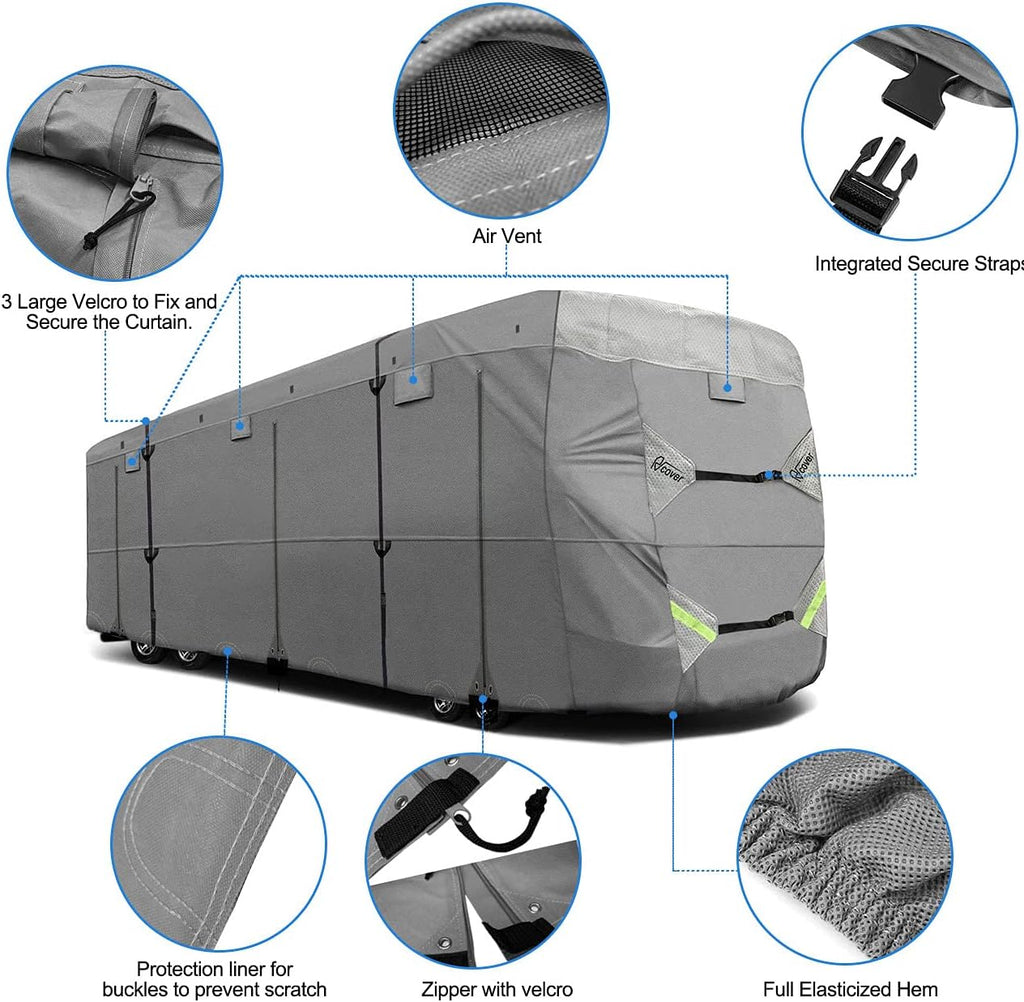 RV Cover Non-Woven Fabric Waterproof Fits 33’ - 37’ Camper Motorhome E428