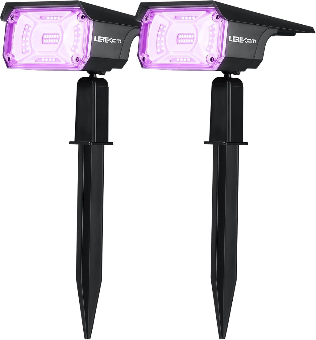 Solar Spot Lights Outdoor, IP65 Waterproof 40 LEDs, USB & Solar Powered, 2 Pack W887