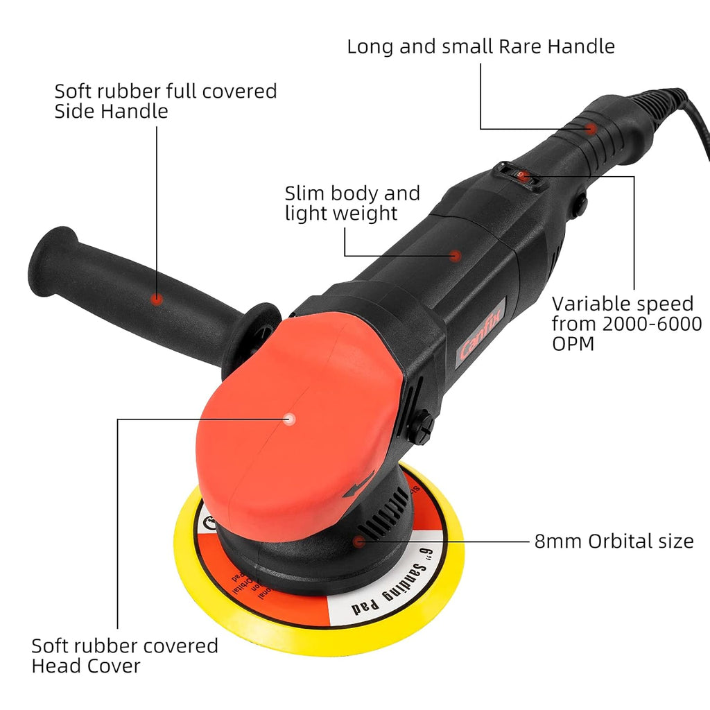 5 inch Dual Action Random Orbital Car Polisher with 9pcs Detailing kit W116591