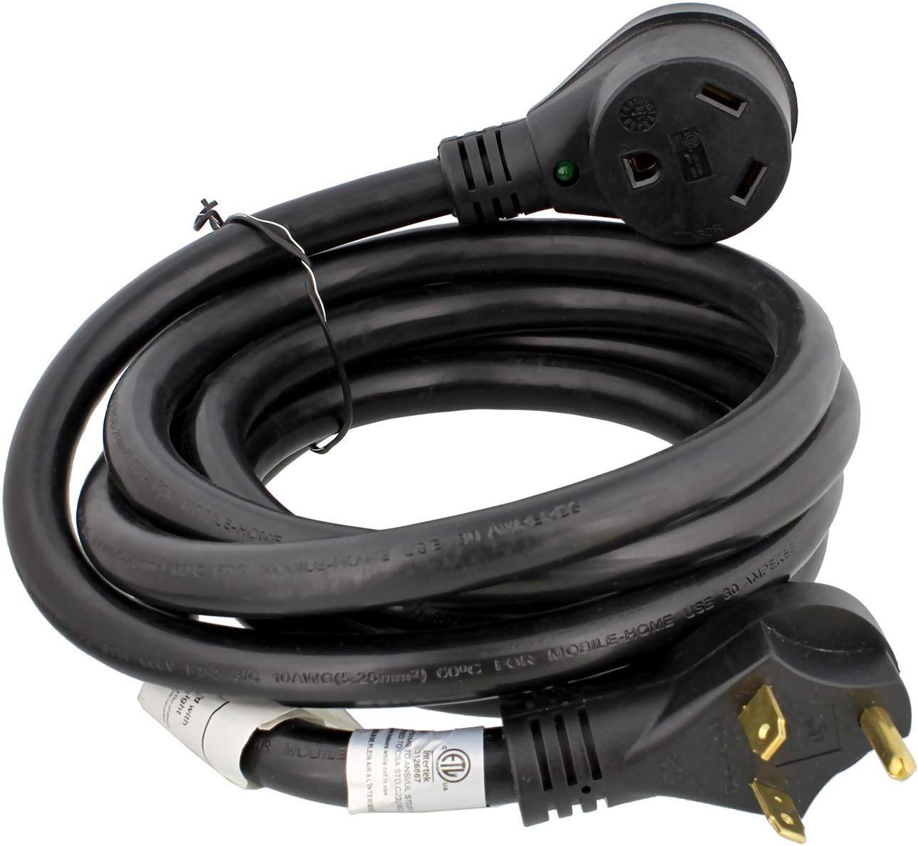 30A 25ft RV Power Cord with Grip Handle & Indicator Light, Pack of 2 Y369477
