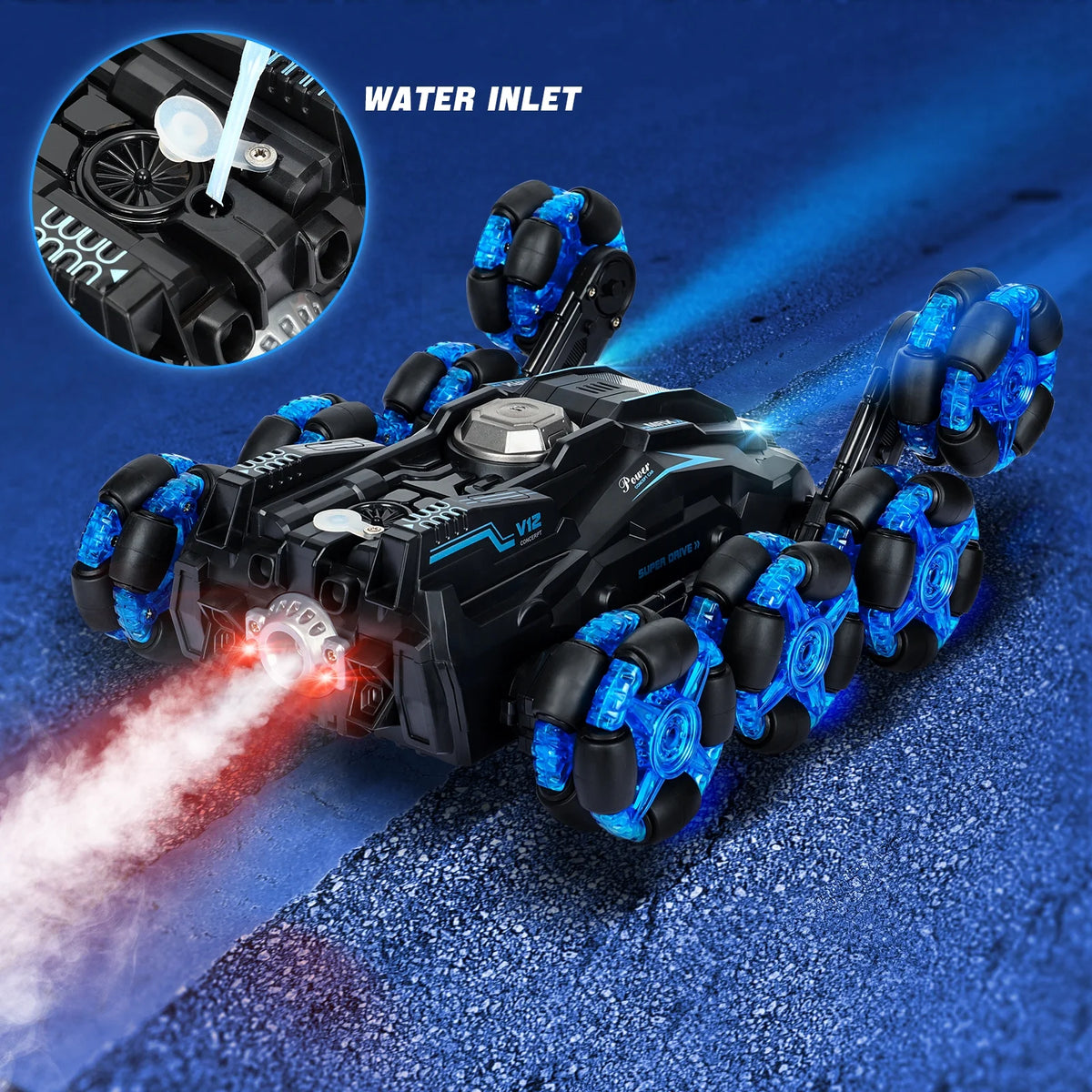 Blue Eight Wheel Remote Control Stunt Car C516