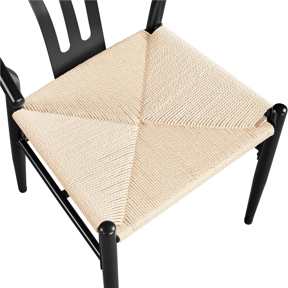 Set of 2 Black Weave Arm Chairs B872