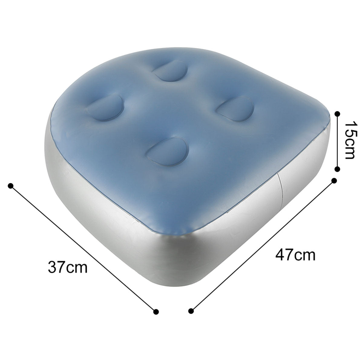 Spa and Hot Tub Booster Seat Pad with Suction Cup, Back Support Bath Spa Pad Soft Inflatable Massage Cushion V818336