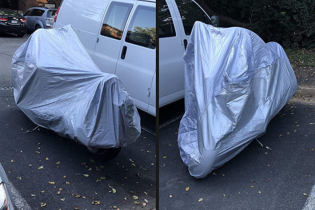 Motorcycle Cover with Reinforced Securing Straps and Storage Bag E86420
