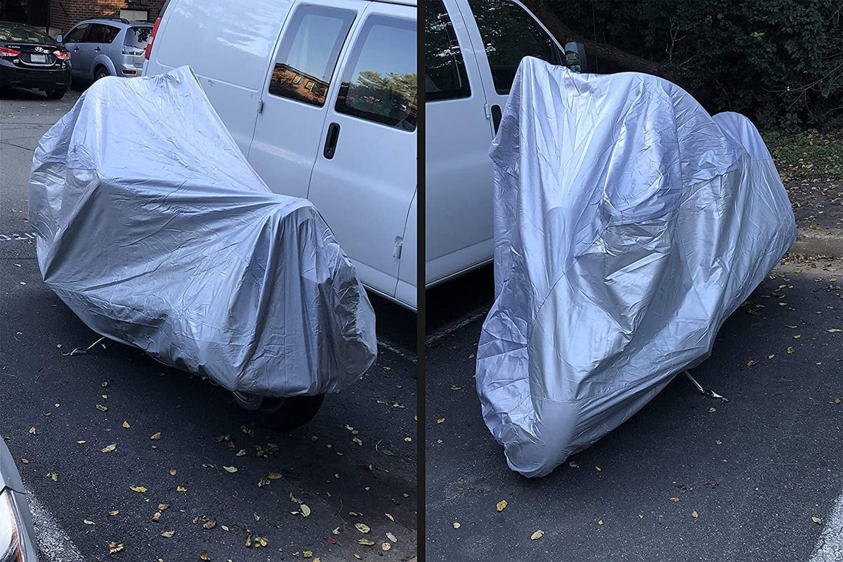 Motorcycle Cover with Reinforced Securing Straps and Storage Bag E86420