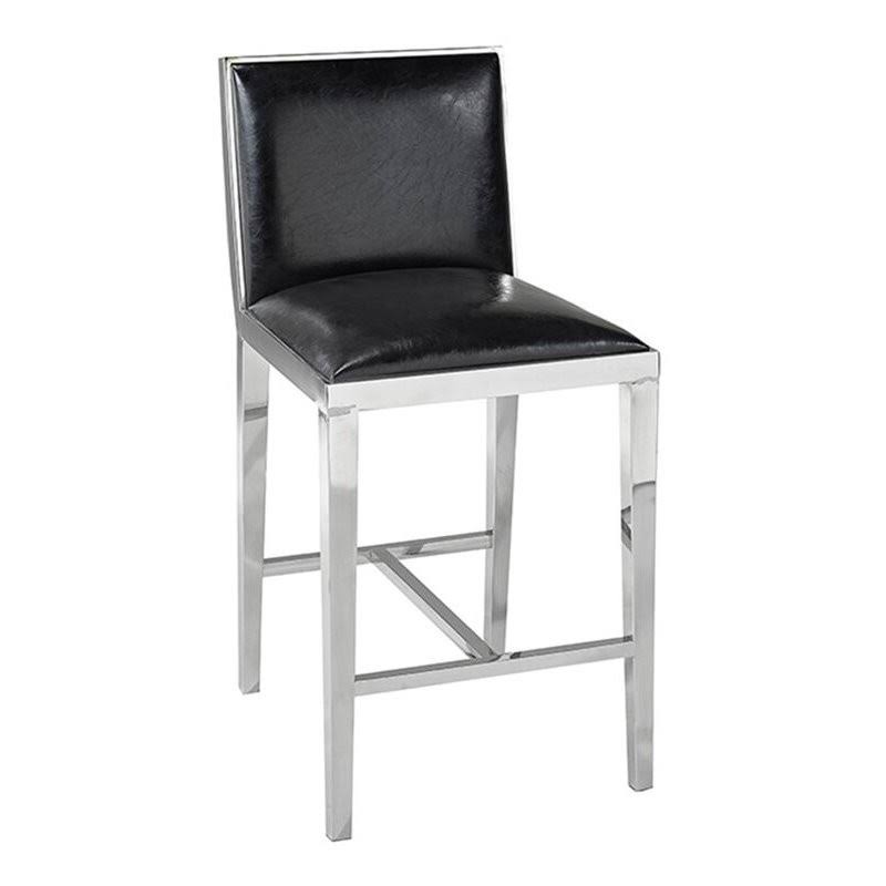 Faux Leather Counter Stool in Black S92763