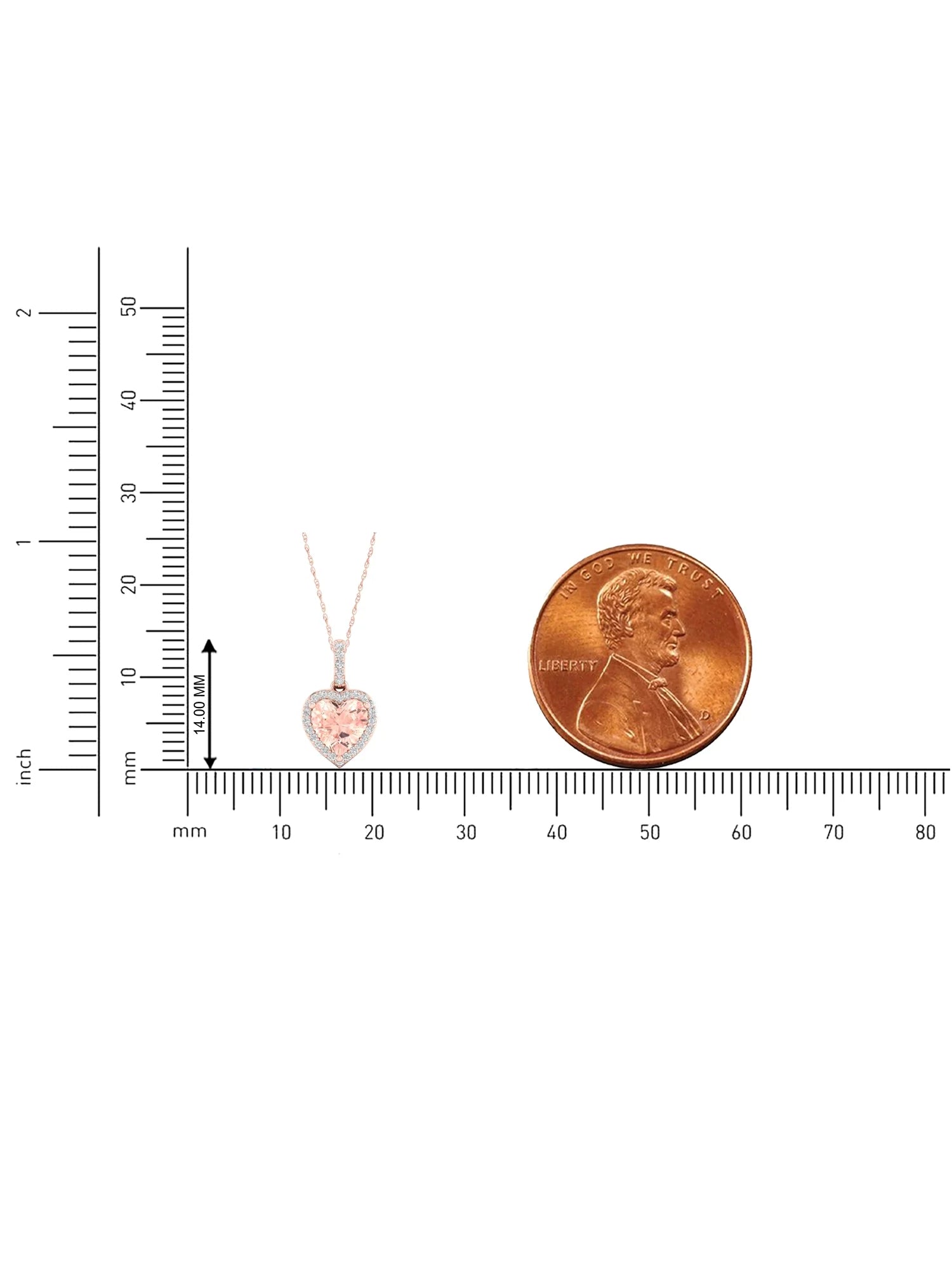 10k Rose Gold Morganite Diamond Halo Pendant Necklace X402