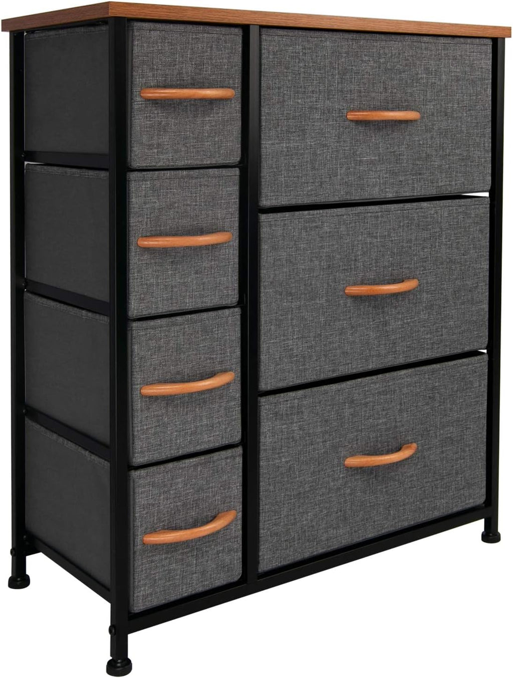 7 Drawer Dark Gray Fabric Storage Tower Dresser A59355