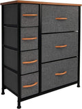 7 Drawer Dark Gray Fabric Storage Tower Dresser A59355